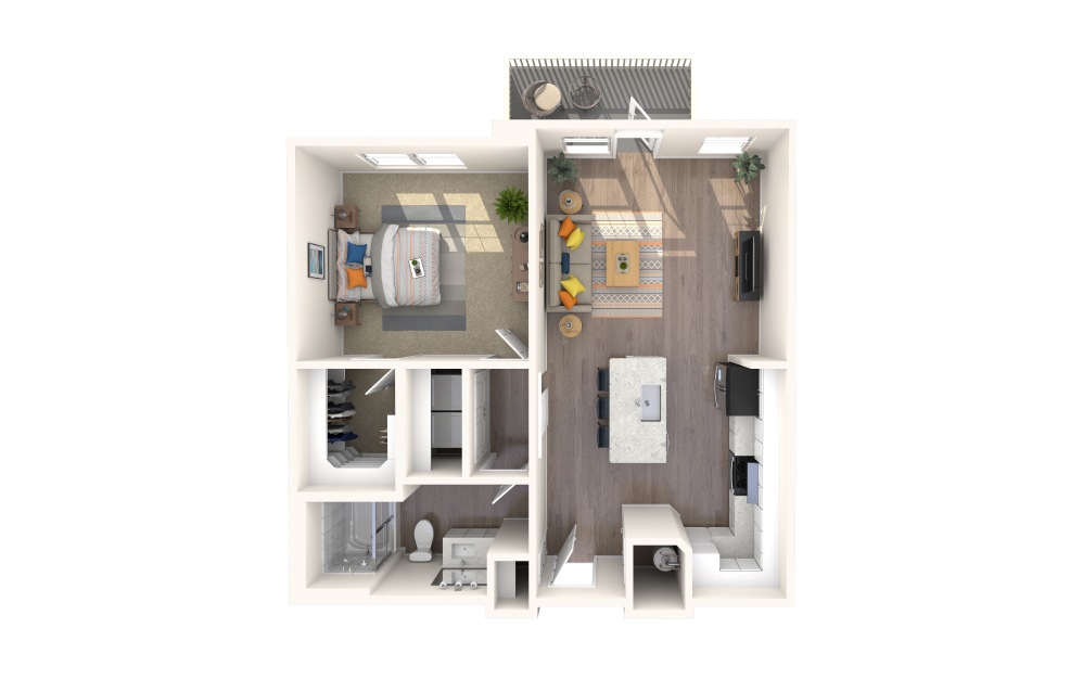 A1-Alt 6 1 Bed 1 Bath Floorplan A1-Alt 6 1 Bed 1 Bath Floorplan