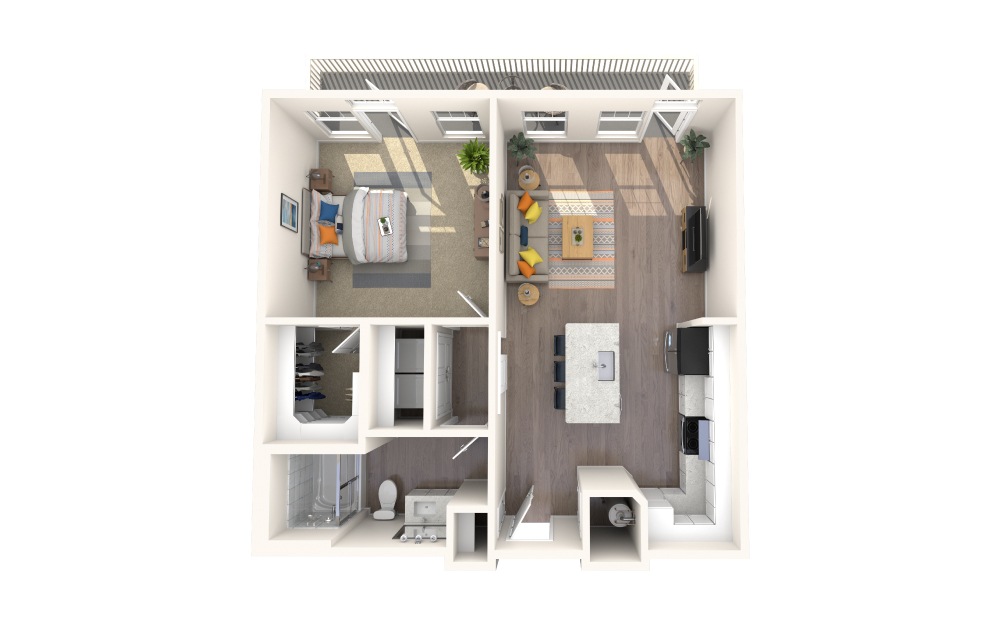 A1-Alt 7 1 Bed 1 Bath Floorplan A1-Alt 7 1 Bed 1 Bath Floorplan