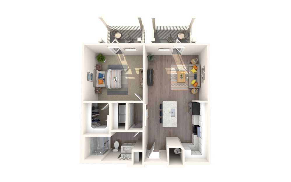 A1-Alt 1 Bed 1 Bath Floorplan A1-Alt 1 Bed 1 Bath Floorplan