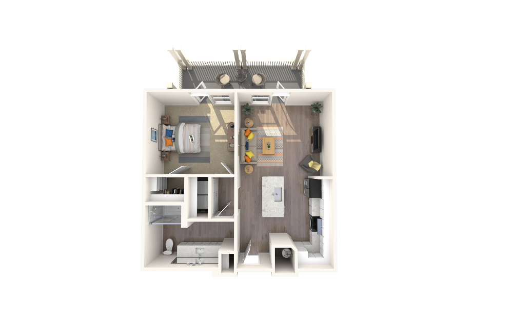 Shire Amber - 1 bedroom floorplan layout with 1 bathroom and 790 square feet