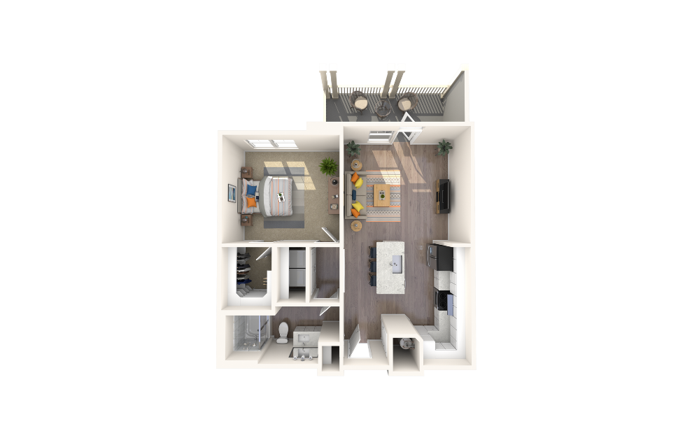 York Bronze - 1 bedroom floorplan layout with 1 bath and 819 square feet.