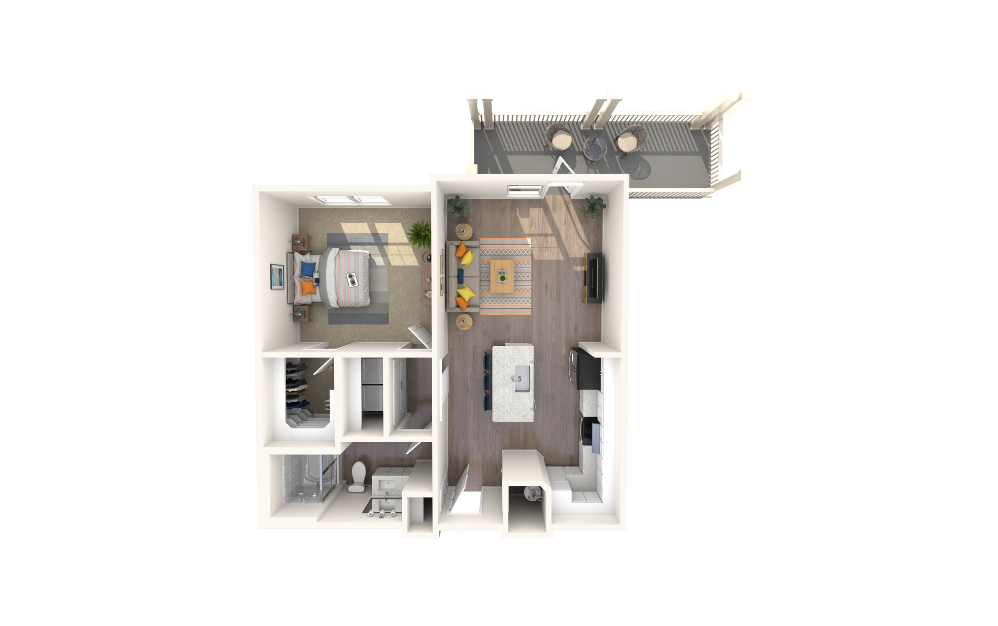 Shire - 1 bedroom floorplan layout with 1 bathroom and 780 square feet