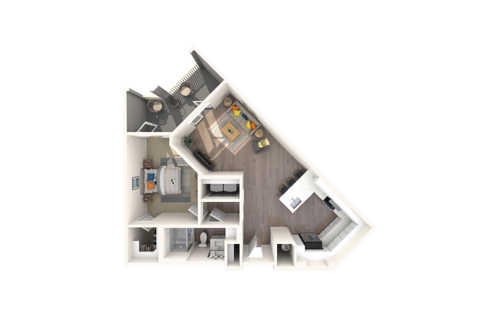 Colony - 1 bedroom floorplan layout with 1 bathroom and 793 square feet