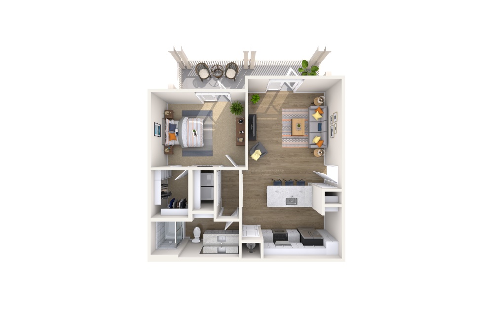 Assembly Amber - 1 bedroom floorplan layout with 1 bath and 784 square feet.