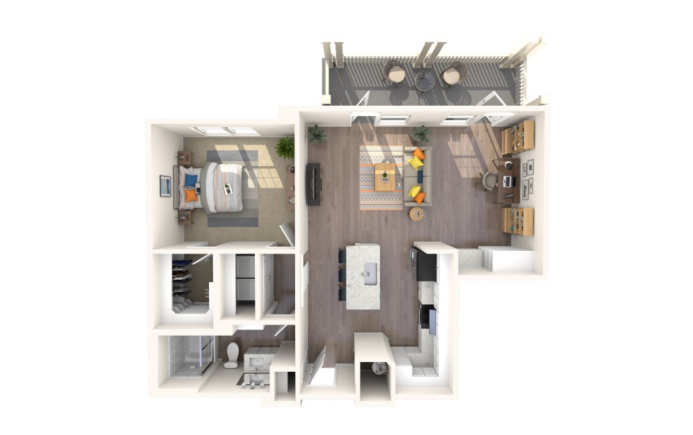 A4 1 Bed 1 Bath Floorplan A4 1 Bed 1 Bath Floorplan
