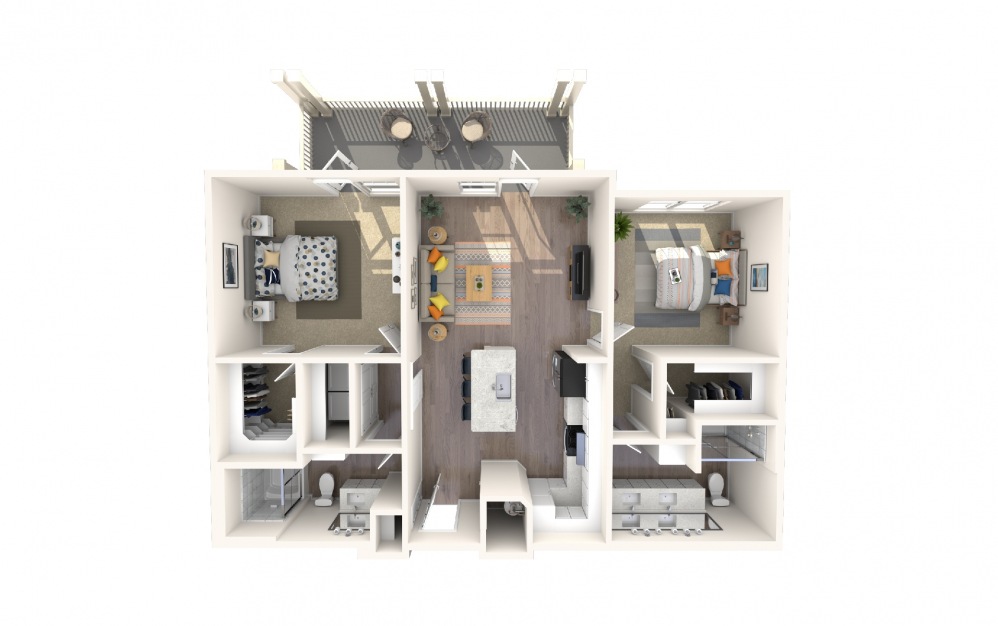 B4a1 - 2 bedroom floorplan layout with 2 baths and 1263 square feet. B4a1 - 2 bedroom floorplan layout with 2 baths and 1263 square feet.