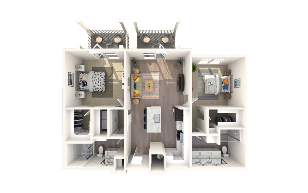 B4a3 - 2 bedroom floorplan layout with 2 baths and 1249 square feet. B4a3 - 2 bedroom floorplan layout with 2 baths and 1249 square feet.