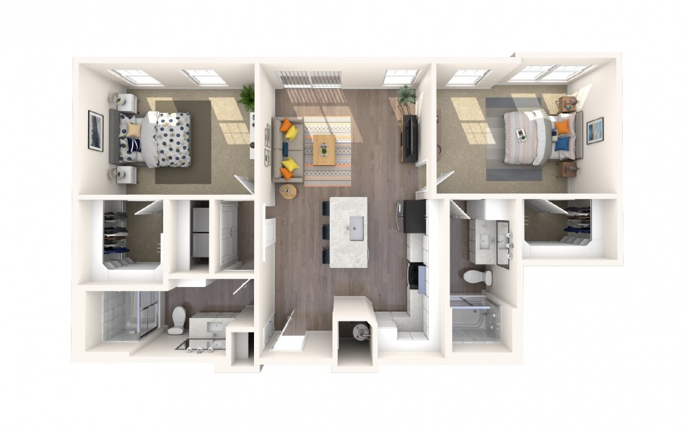 B4a4 - 2 bedroom floorplan layout with 2 baths and 1106 square feet. B4a4 - 2 bedroom floorplan layout with 2 baths and 1106 square feet.