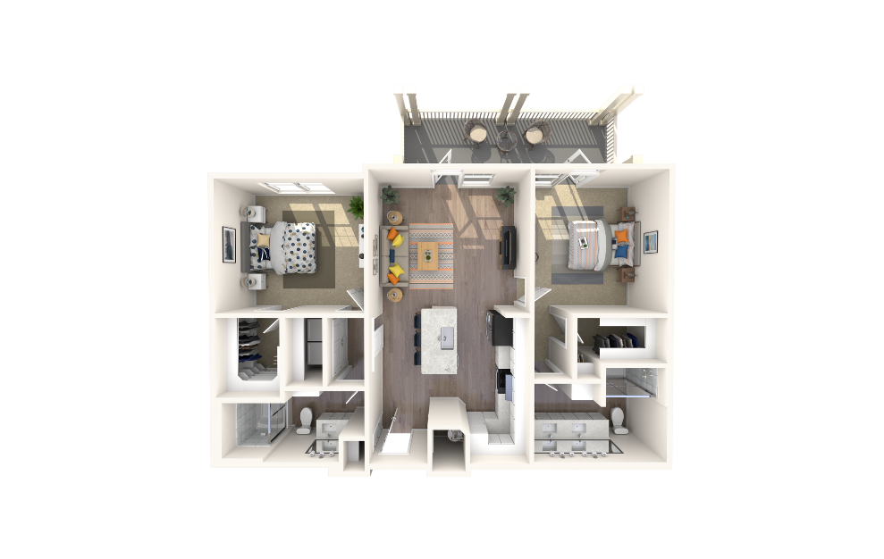 James Diamond - 2 bedroom floorplan layout with 2 baths and 1116 square feet.