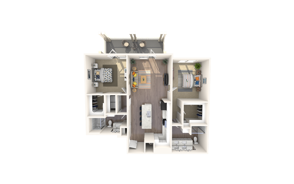 James Sterling Silver - 2 bedroom floorplan layout with 2 bathrooms and 1284 square feet