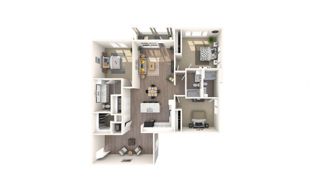 William - 3 bedroom floorplan layout with 3 baths and 1561 to 1807 square feet.