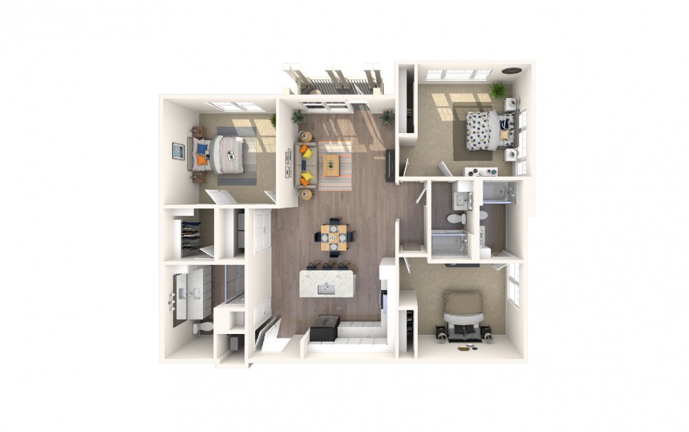 C1a1 - 3 bedroom floorplan layout with 3 baths and 1855 square feet. C1a1 - 3 bedroom floorplan layout with 3 baths and 1855 square feet.