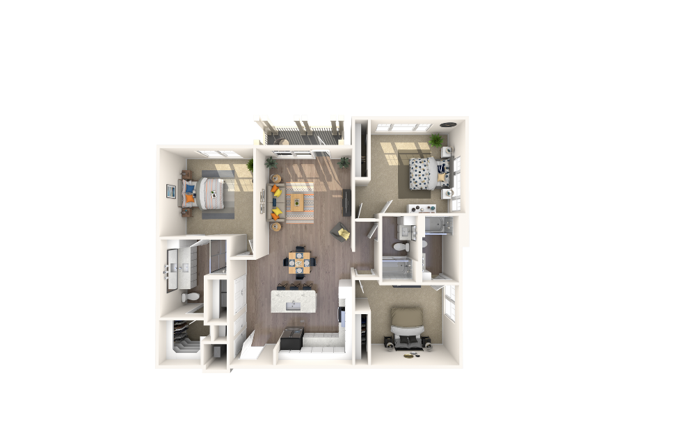 William - 3 bedroom floorplan layout with 3 baths and 1561 square feet.