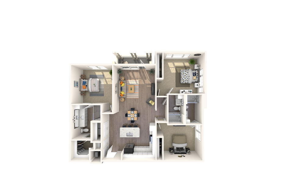 William - 3 bedroom floorplan layout with 3 bathrooms and 1561 square feet