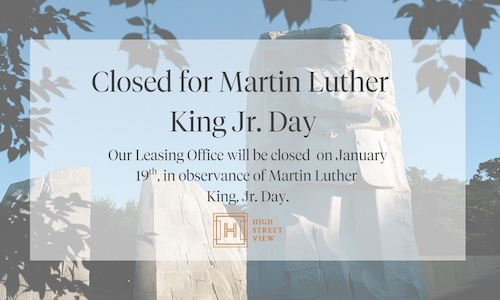 Closed for Martin Luther King, Jr. Day