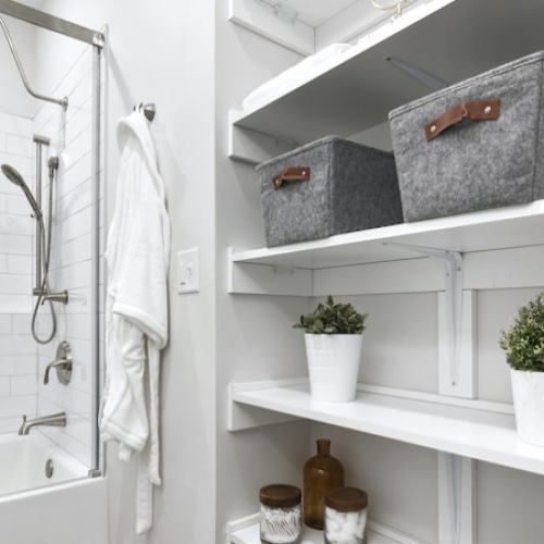 custom shelving in bathroom custom shelving in bathroom