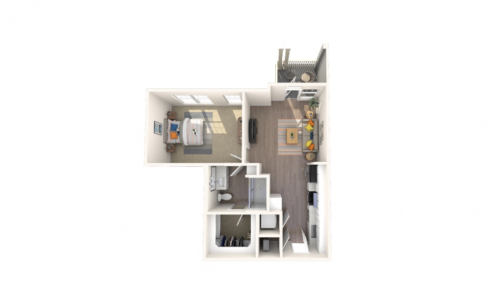 Bay - 1 bedroom floorplan layout with 1 bath and 683 square feet. Bay - 1 bedroom floorplan layout with 1 bath and 683 square feet.