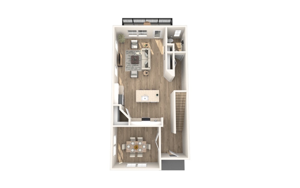 T3A2 - 3 bedroom floorplan layout with 3.5 baths and 2008 square feet. (Floor 2)