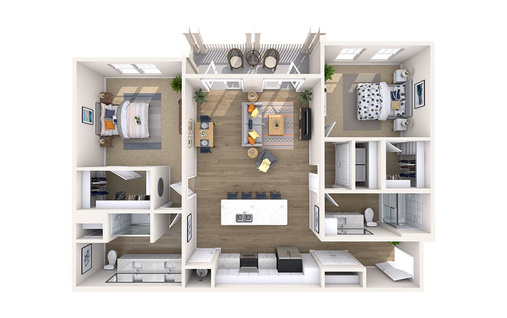 Capitol Gold - 2 bedroom floorplan layout with 2 baths and 1302 square feet.